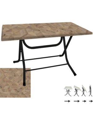 Dockers Klasik Katlanır Masa 80X120 cm - (Werzalit, Wermodin ve Allzalit Tabla) - Edgy Wood