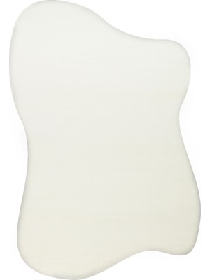 Kalesta Halı Soft Fluid 01 White Serbest Formlu Düz Halı Hav Toz Vermez Yumuşak Tuşeli Modern Şık Salon Halısı