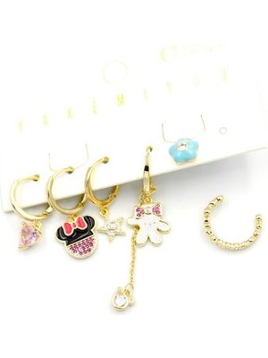 ModaSize Çoklu Mck Fare Küpe - Altın