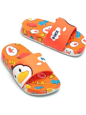 Gezer Ördek Desenli Kaydırmaz Taban Kız Çocuk Terlik
