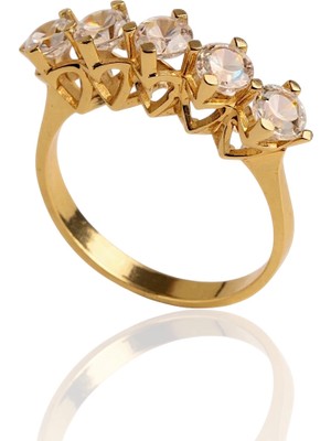 HAKAN GÜLER KUYUMCULUK Altın Beş Taş Yüzük (3 Gram )(24503)