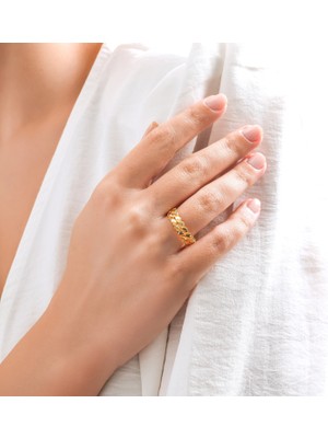 HAKAN GÜLER KUYUMCULUK 22 Ayar Altın Çift Sıra Burma Yüzük