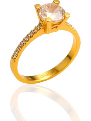 HAKAN GÜLER KUYUMCULUK 14 Ayar Altın Tektaş Yüzük (2 GRAM)(24117)