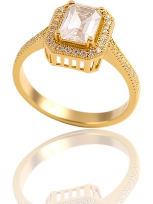 HAKAN GÜLER KUYUMCULUK 14 Ayar Altın Baget Taşlı Yüzük – 2,40 GRAM(24237)