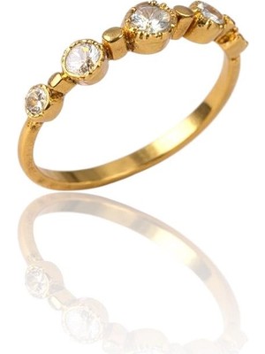 HAKAN GÜLER KUYUMCULUK Altın Sıra Taşlı YÜZÜK(8TY00-28)