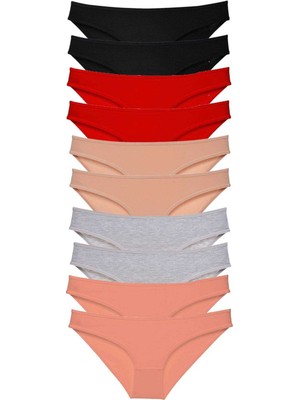 ModaSize 10 Adet Süper Eko Set Likralı Kadın Slip Külot 501