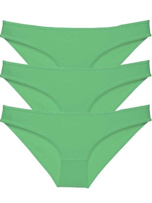 ModaSize 3 Adet Süper Eko Set Likralı Kadın Slip Külot Yeşil
