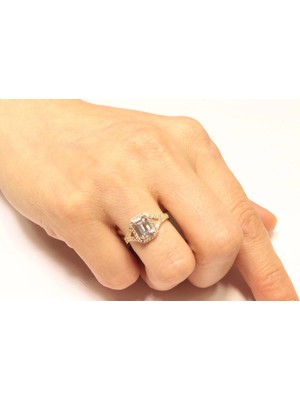 HAKAN GÜLER KUYUMCULUK Altın Baget Taşlı Yüzük (24270)