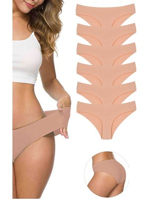 ModaSize 6 Adet Kadın Dikişsiz Lazer Kesim Esnek Iz Yapmayan Külot Ten