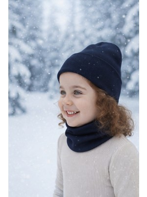 Nobrand Bere + Boyunluk Set Unisex Çift Kat Termal – Esnek – Terletmez – 3 Mevsim (4-15 Yaş)