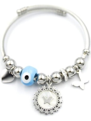 ModaSize Kelebek Charm Bilezik - Gümüş