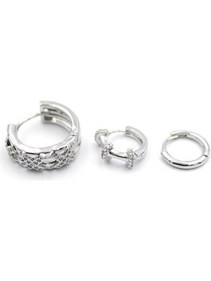 ModaSize 3'lü Xox Küpe - Gümüş