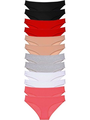 ModaSize 12 Adet Süper Eko Set Likralı Kadın Slip Külot Set 3