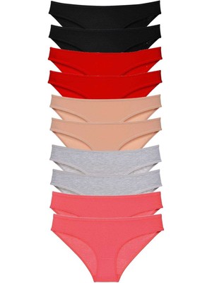 ModaSize 10 Adet Süper Eko Set Likralı Kadın Slip Külot 503