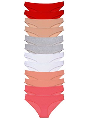 ModaSize 12 Adet Süper Eko Set Likralı Kadın Slip Külot Set 5