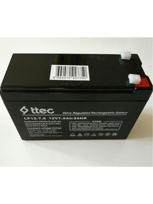TTec Pi-Es Mustang Bakımsız Kuru Akü 12V 7Ah Uzun Ömürlü Düşük Deşarj