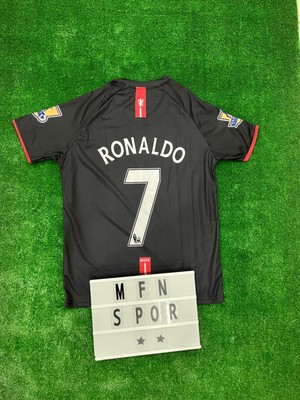 Cristiano Ronaldo 2008 Manchester United Kısa Kol Siyah Renk Nostalji Forma / Retro Ronaldo Forma