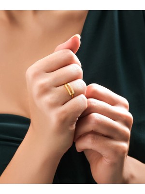 HAKAN GÜLER KUYUMCULUK  Altın Çift Sıra Ajda Model Yüzük