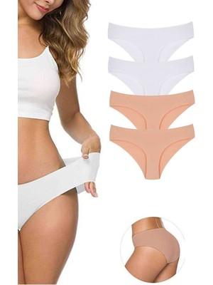 ModaSize 4 Adet Kadın Dikişsiz Lazer Kesim Esnek Iz Yapmayan Külot S3