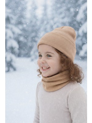 Nobrand Bere + Boyunluk Set Unisex Çift Kat Termal – Esnek – Terletmez – 3 Mevsim (4-15 Yaş)