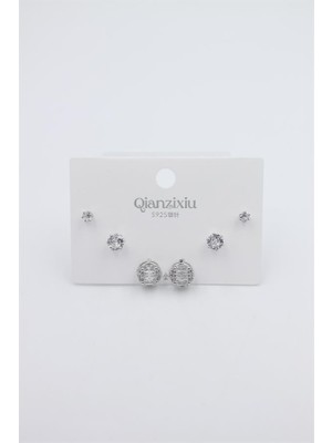 ModaSize Çoklu Set Küpe - Gümüş