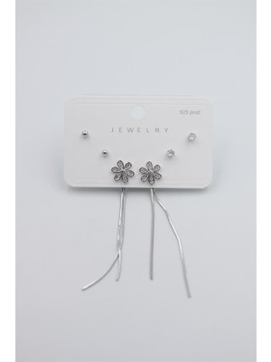 ModaSize Çoklu Set Küpe - Gümüş