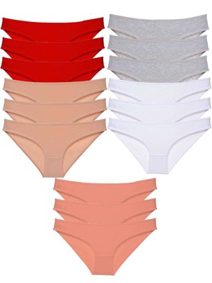 ModaSize 15 Adet Süper Eko Set Likralı Kadın Slip Külot 520