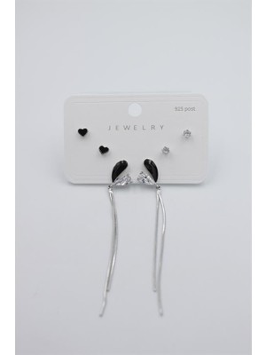 ModaSize Çoklu Set Küpe - Gümüş