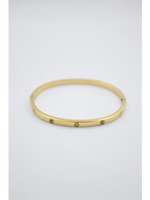 ModaSize Crt Model Taşlı Ince Bilezik - Altın