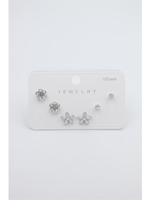 ModaSize Çoklu Set Küpe - Gümüş