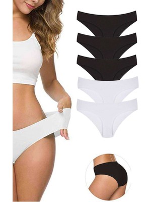 ModaSize 5 Adet Kadın Dikişsiz Lazer Kesim Esnek Iz Yapmayan Külot S1