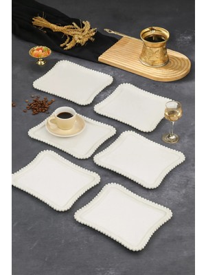 Tasarım Evi 6 Adet Dekoratif Kahve Sunum Tepsisi Mika Kristal Tepsi