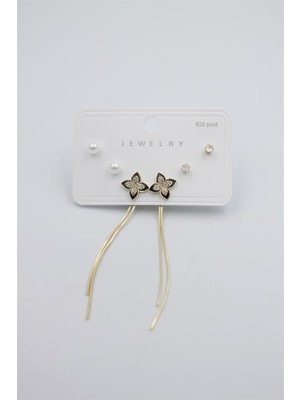 ModaSize Çoklu Set Küpe - Altın