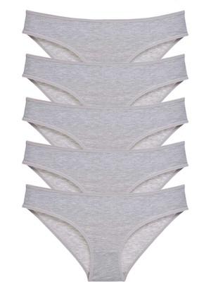 ModaSize 5 Adet Süper Eko Set Likralı Kadın Slip Külot Gri