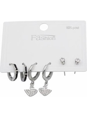 ModaSize Çoklu Kuğu Küpe - Gümüş