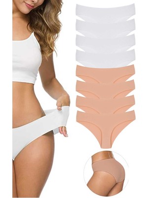 ModaSize 8 Adet Kadın Dikişsiz Lazer Kesim Esnek Iz Yapmayan Külot S3