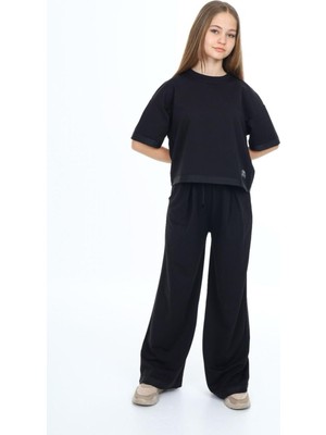 Pantulux Kız Çocuk %100 Pamuk Oversize Yarım Kol Alt-Üst Eşofman TAKIM-EŞT-2012