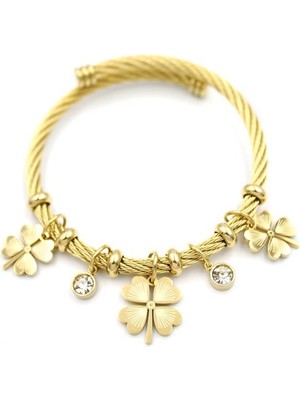 ModaSize Yonca Charm Bilezik - Altın