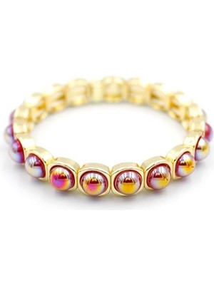 ModaSize Lastikli Taşlı Bileklik - Fuşya