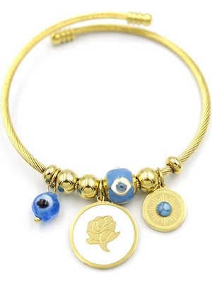 ModaSize Gül Charm Bilezik - Altın