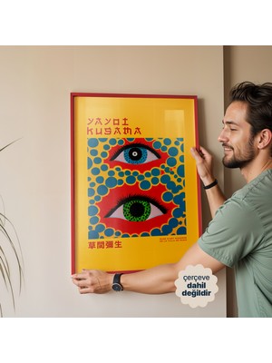 Persona Istanbul Yayoi Kusama Tokyo 1993 Modern Sanat Ikonik Gözler - Canlı Polka Dot Duvar Sanatı Posteri (Çerçevesiz)