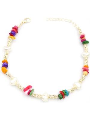 ModaSize Dorika Taş Halhal - Çok Renkli