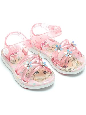 Gezer 00105 Kız Bebe Sandalet Pembe Renkli Kaydırmaz Taban Standart Kalıp Yazlık Model