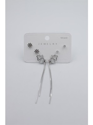 ModaSize Çoklu Set Küpe - Gümüş