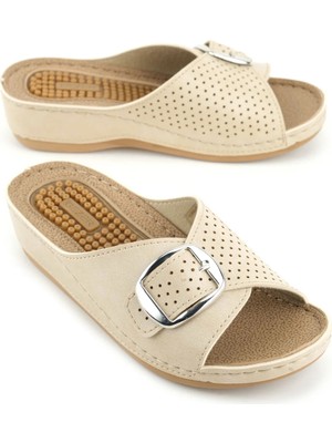 Gezer 15648 Topuk Dikenli Anatomik Taban Tokalı Günlük Kadın Terlik