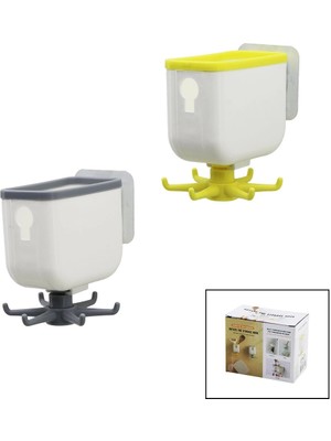 Go İthalat Çok Fonksiyonlu Yapışkan Askı 360 Derece Döner  2.5 - 7.5cm (5468)