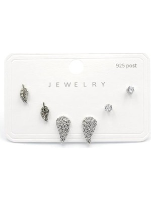 ModaSize Çoklu Taşlı Küpe - Gümüş