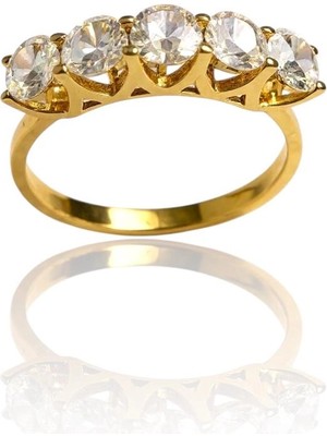 HAKAN GÜLER KUYUMCULUK 8 Ayar Altın Beş Taş Yüzük( 8BTY00-22)