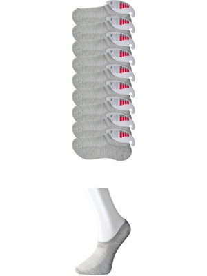 ModaSize Gri Kadın Görünmez Çorap 9 Çift