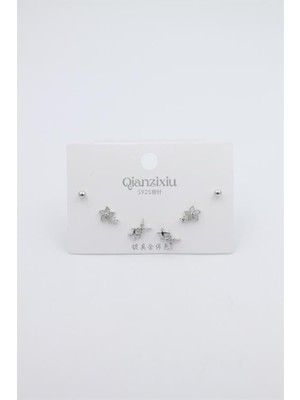 ModaSize Çoklu Set Küpe - Gümüş